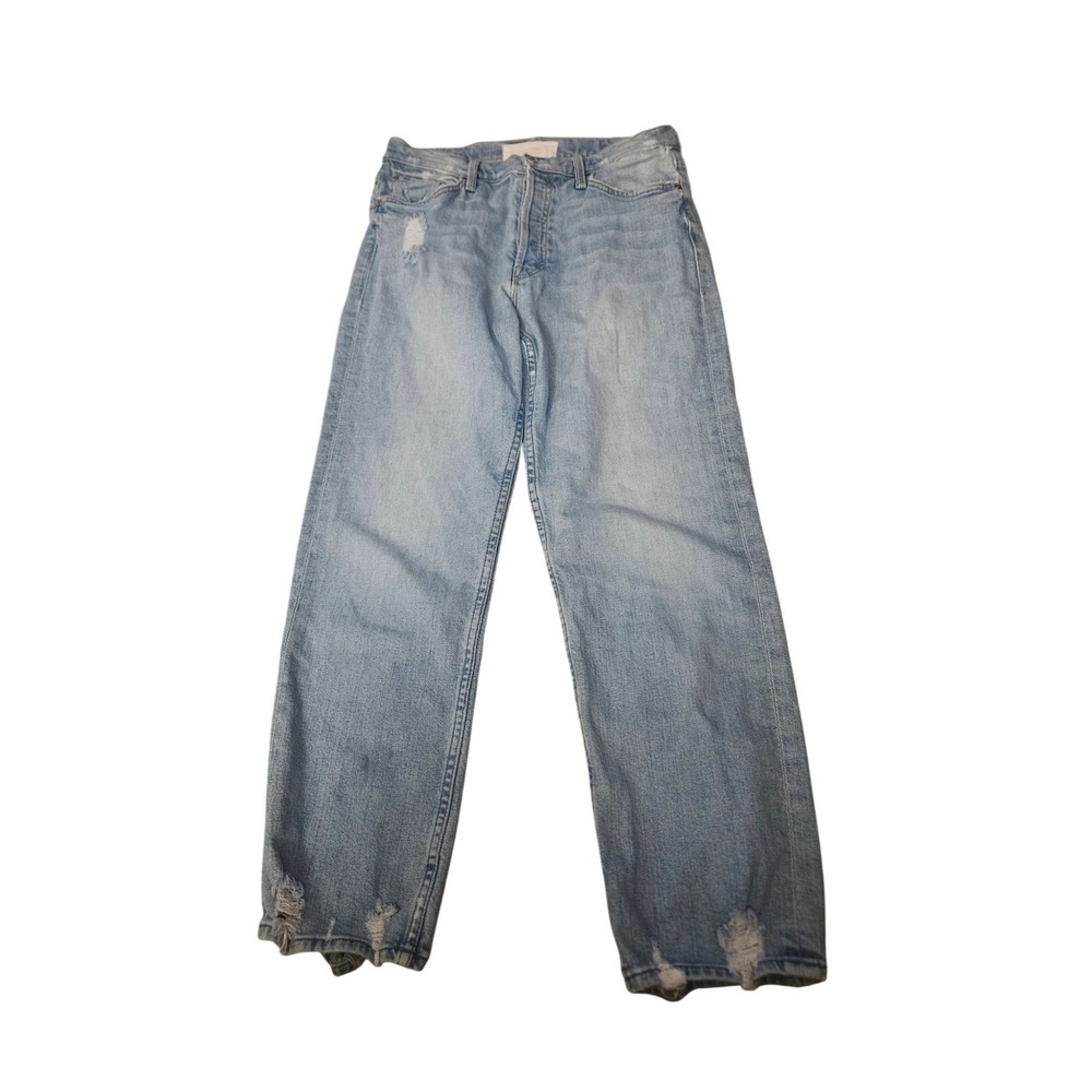 Mother Superior Womens Light Wash Distressed Straight Leg Denim Jeans Size‎ 29